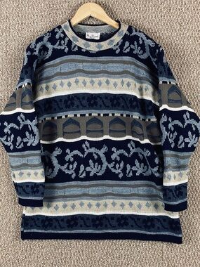 Vintage Nan Dorsey Sweater Women’s M/L 3-D Knit Coogie Style 80s USA Made 336